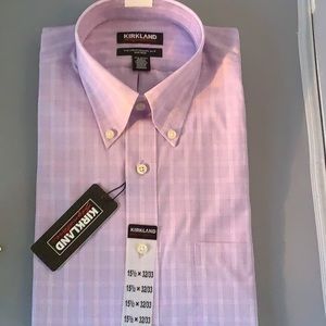 Men’s Kirkland  shirt long sleeve tradition fit non iron w/Button down collar